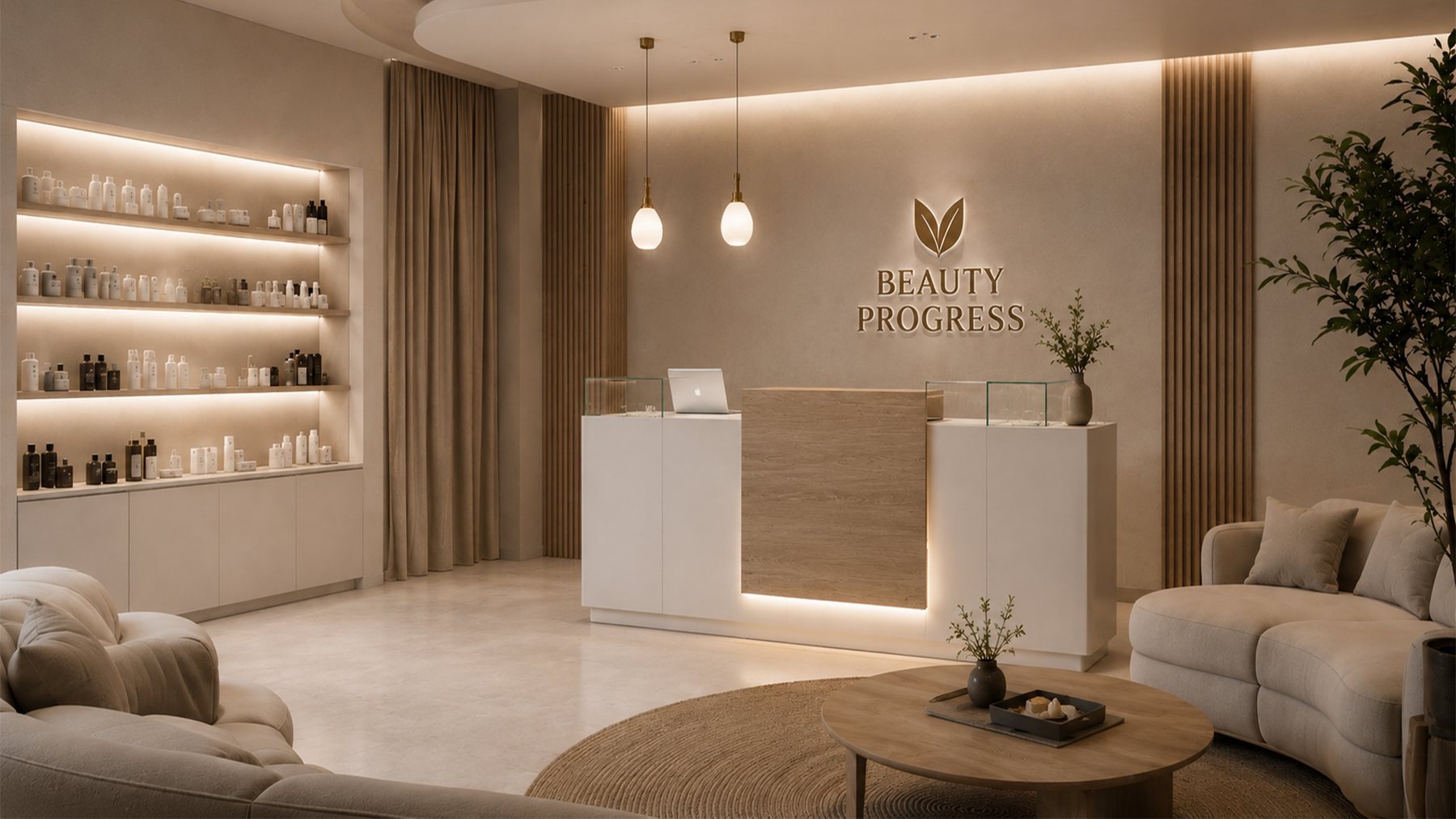 Concept design e render per centri estetici Beauty Progress